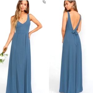 Show Me Your Mumu Jenn Maxi Slate Gray Bridal Wedding Bridesmaid Dress Large